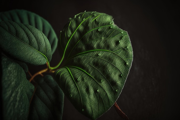 Feuille verte plus en détail