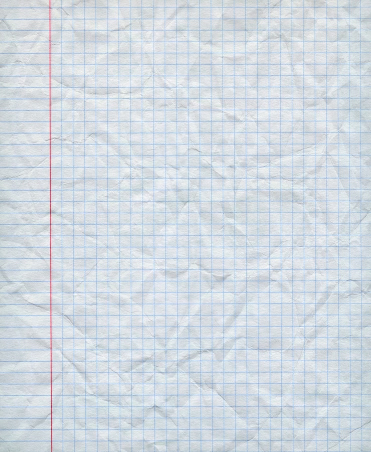 Photo feuille vierge de papier froissé mathématique