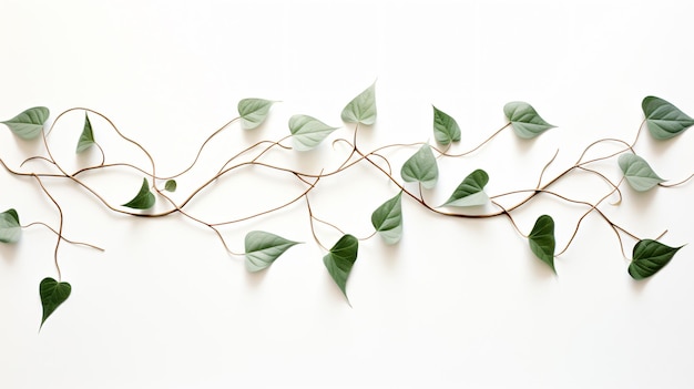 Photo feuille de vigne sur fond blanc