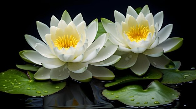 Les feuilles 2 Les fleurs de lotus blanc