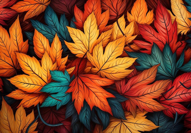 Les feuilles d'automne de l'arbre La couleur de l'automne Le motif de la texture sans couture