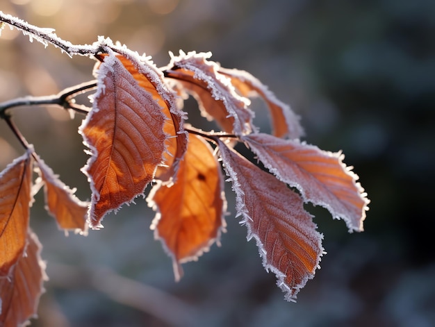 Feuilles d'automne ardentes en forêt