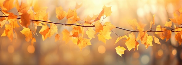 Les feuilles d'automne et l'arrière-plan Bokeh générés par l'IA