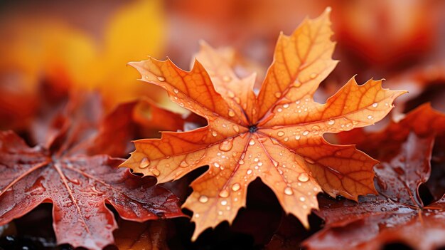 feuilles d'automne à l'arrière-plan collage conceptuel de l'automne