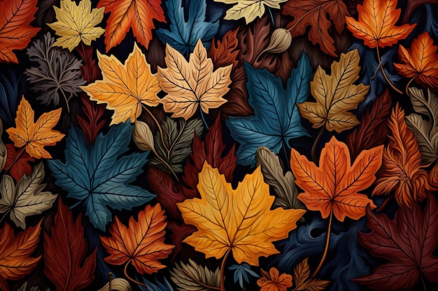 feuilles d'automne arrière-plan collecte de feuilles d'automne