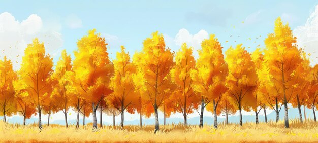 Les feuilles d'automne à l'arrière-plan du paysage de l'érable