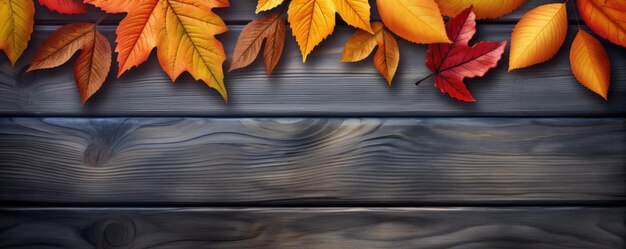 Les feuilles d'automne arrière-plan saisonnier Bannière générative ai
