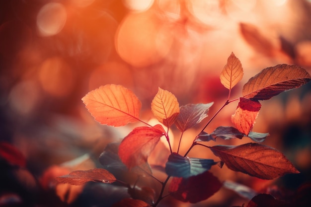 Feuilles d'automne au soleil