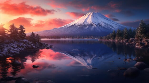 Les feuilles d'automne colorées et le mont Fuji et les feuilles rouges du lac Kawaguchiko sont parmi les meilleures du Japon.