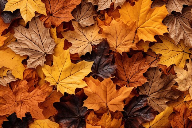 Les feuilles d'automne dans un cadre détaillé