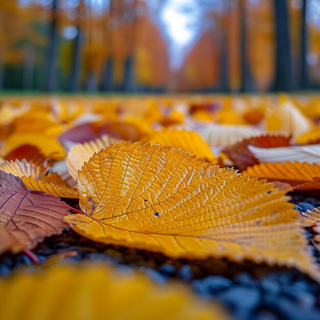 Des feuilles d'automne dans un parc