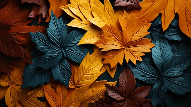 feuilles d'automne sur un fond en bois