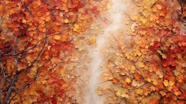 Feuilles d'automne en fond de forêt