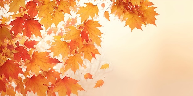 Les feuilles d'automne en gros plan sur un fond clair Place pour le textexAsolar powered globexA
