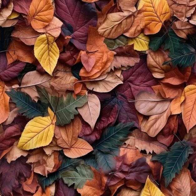 Feuilles d'automne sans couture sur le sol