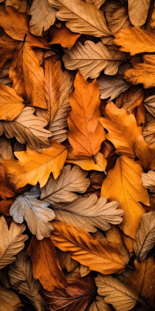 Feuilles d'automne sèches dans la nature