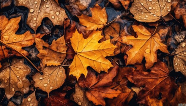 Feuilles d&#39;automne sur le sol