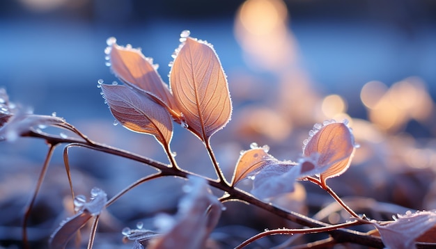 Des feuilles d'automne vibrantes ornent l'arbre dans la forêt générée par l'IA