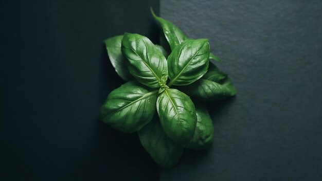 Photo les feuilles de basilic sacré