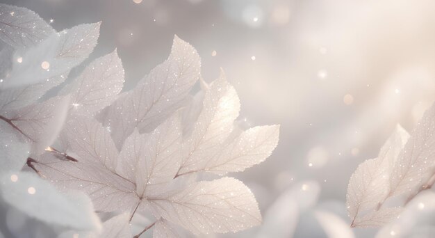 Feuilles blanches sur les branches d’un arbre AI