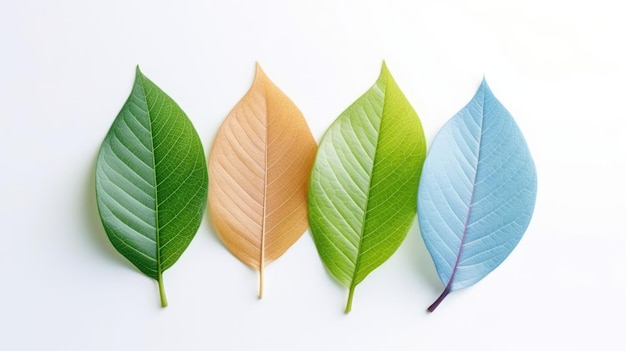 feuilles brillantes Images de fond Couleurs naturelles Arrière-plan lumineux Génératif Ai