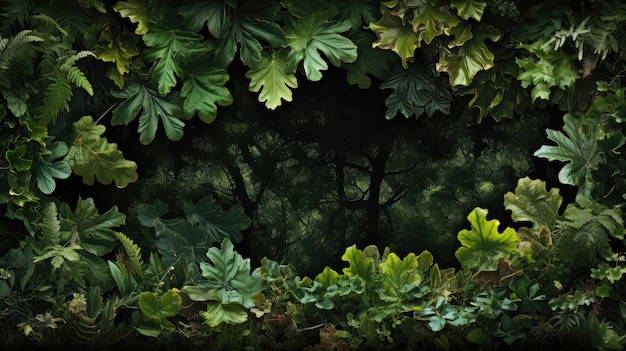 Les feuilles de chêne de la nature bordent