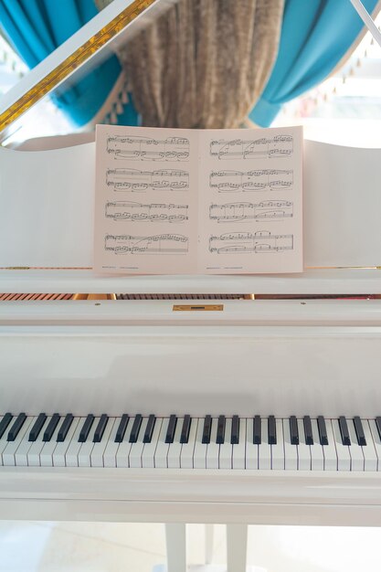 Feuilles classiques avec signe de notes de musique