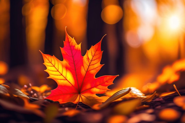 Feuilles colorées d'automne Fond naturel