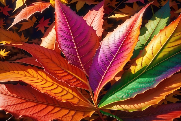 Feuilles colorées d'une plante