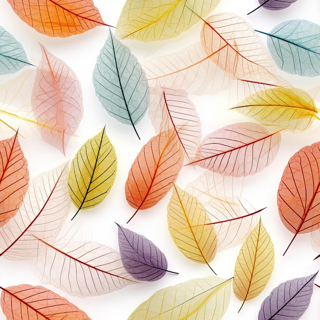 Des feuilles colorées sans couture