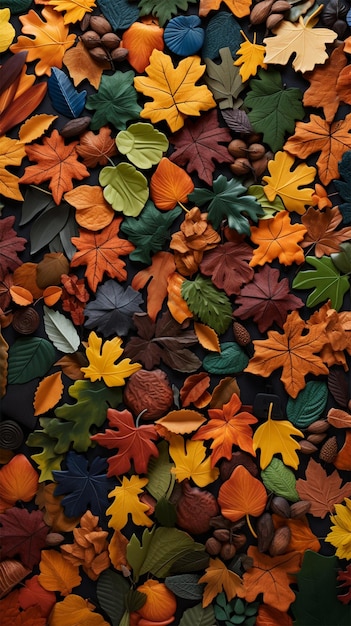 Les feuilles colorées tombent à l'automne.