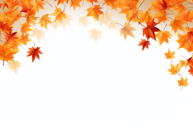 Des feuilles d'érable à l'automne tombent sur un fond blanc Captivant Ar 32 Delight visuel