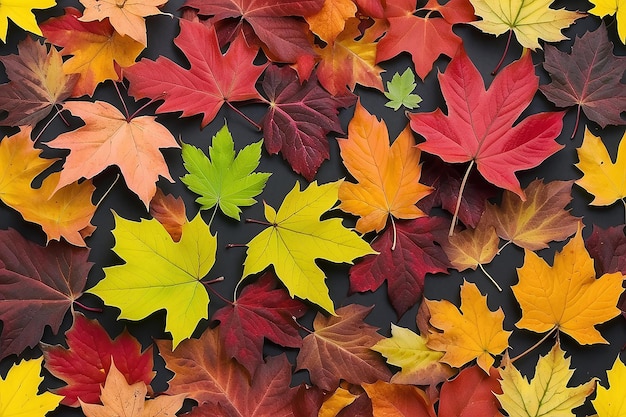 Des feuilles d'érable et de viburnum d'automne colorées isolées sur le blanc