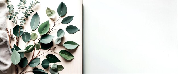 Photo feuilles d'eucalyptus sur fond blanc