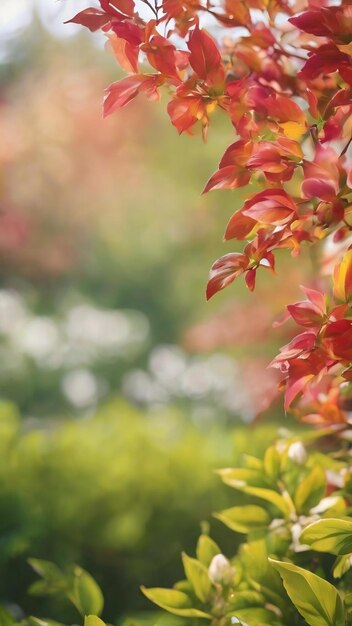 Les feuilles et les fleurs bokeh pour la nature arrière-plan étonnant flou et soft focus champ de fleurs dans le g