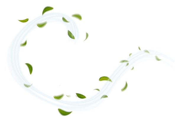 Photo feuilles flottantes vertes feuilles volantes feuille verte danse, atmosphère de purificateur d'air image principale simple