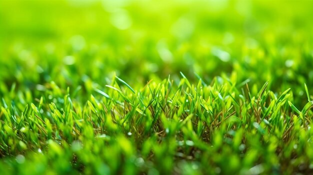 feuilles fraîches de jeunes herbes vertes de pelouse