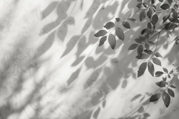 Photo des feuilles grises reflétant des murs de béton sur une surface blanche