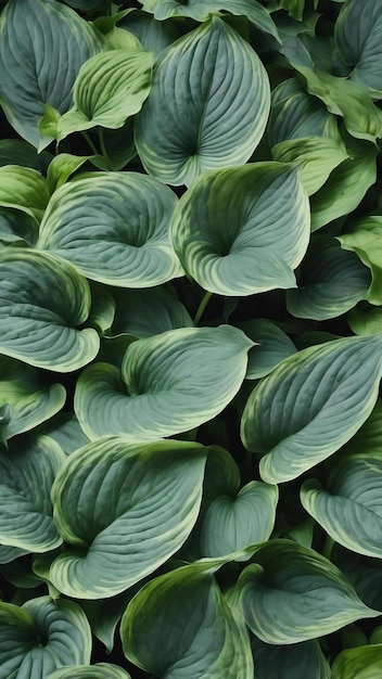 Des feuilles d'hosta fraîches et naturelles parfaites fond de fond gris à la mode pour votre conception