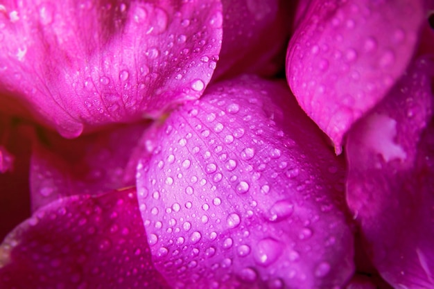 Feuilles humides de rose sauvage rose avec des gouttes d'eau