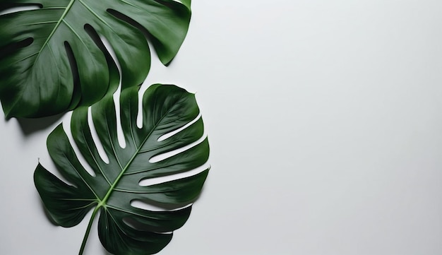 Feuilles de Monstera sur fond blanc