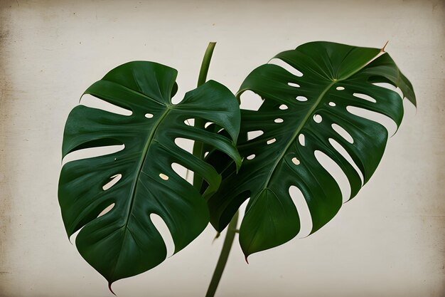 Des feuilles de monstera vertes sur un fond sans couture