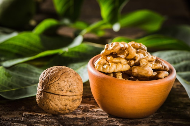 Feuilles de noix verte une source de vitamines une alimentation saine