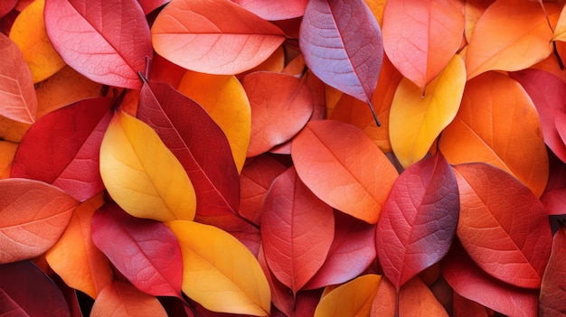 Les feuilles ont des nuances d'orange et de rouge.