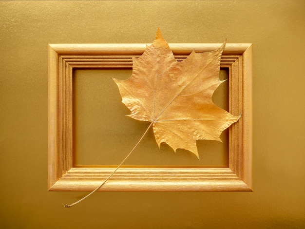 Feuilles d'or et un cadre