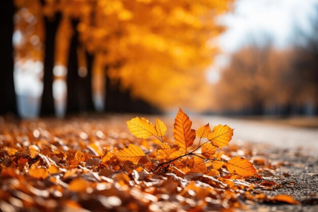 Feuilles orange vibrantes sur le fond de la nature