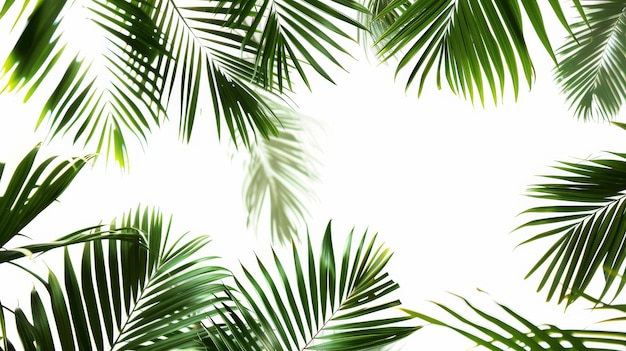 Feuilles de palmier blanches isolées