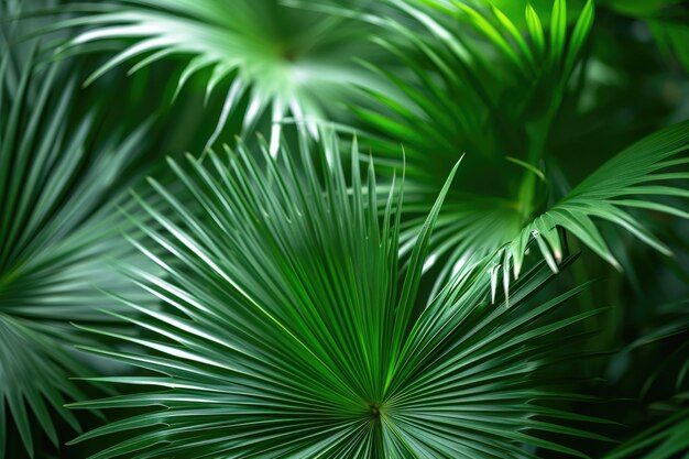 Feuilles de palmier vertes naturelles avec de beaux motifs et une texture légère