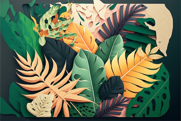 Feuilles de plantes tropicales