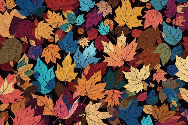 Feuilles tombantes d'automne style de peinture à l'huile modèle sans couture